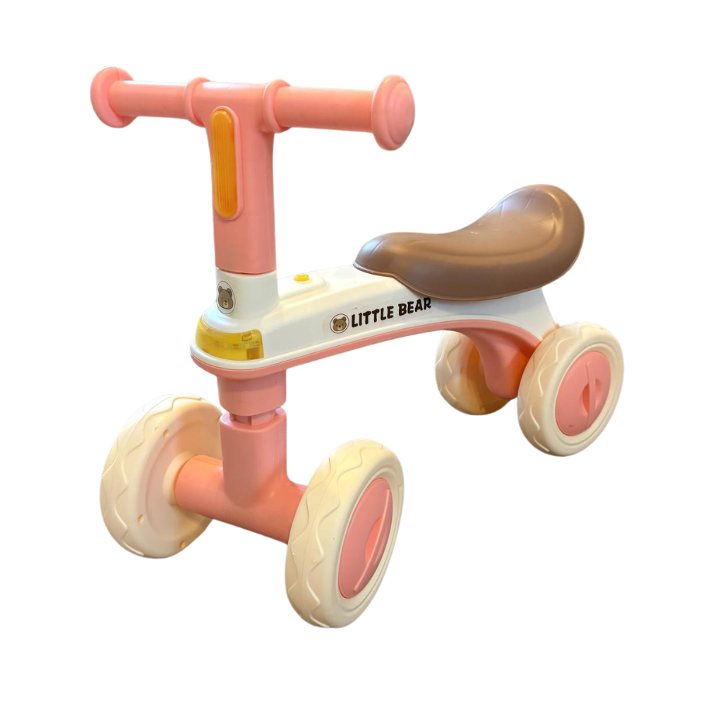 Bicicleta Fara Pedale pentru Copii si Bebelusi 1-3 Ani, Stuniko® 4 Roti Silentioase Anti-Rasturnare, Dezvoltare Motrica si Echilibru, Roz, Lungime 51cm - imagine 4