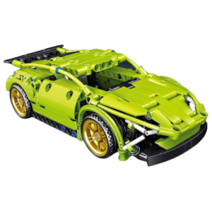 Joc de Constructie Masina de Curse Formula E, Motor Pull-Back, 248 Piese, Bolid de Viteza Interactiv, Cadou Baieti si Fete, Verde, 7 Ani+