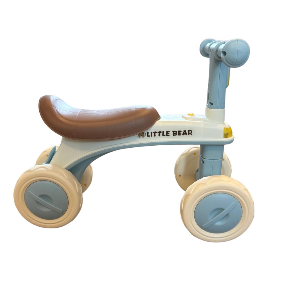 Bicicleta Fara Pedale pentru Copii si Bebelusi 1-3 Ani, Stuniko® 4 Roti Silentioase Anti-Rasturnare, Dezvoltare Motrica si Echilibru, Albastru, Lungime 51cm - imagine 4