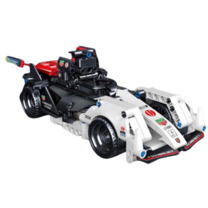 Joc de Constructie Masina de Curse Formula E, Motor Pull-Back, 247 Piese, Bolid de Viteza Interactiv, Cadou Baieti si Fete, 7 Ani+