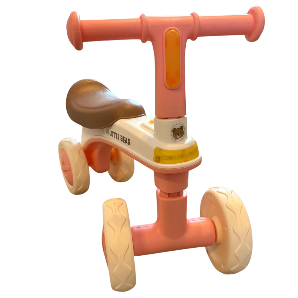 Bicicleta Fara Pedale pentru Copii si Bebelusi 1-3 Ani, Stuniko® 4 Roti Silentioase Anti-Rasturnare, Dezvoltare Motrica si Echilibru, Roz, Lungime 51cm - imagine 7