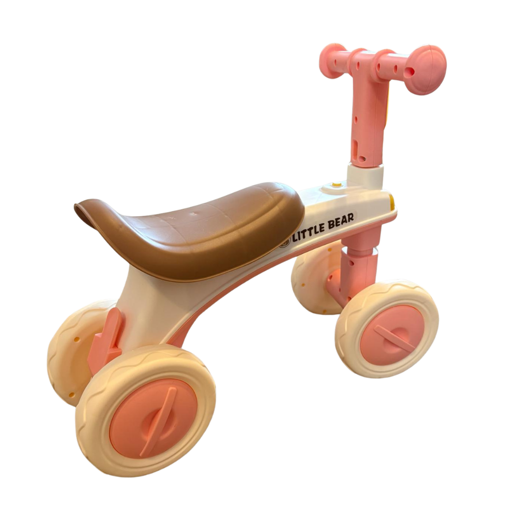 Bicicleta Fara Pedale pentru Copii si Bebelusi 1-3 Ani, Stuniko® 4 Roti Silentioase Anti-Rasturnare, Dezvoltare Motrica si Echilibru, Roz, Lungime 51cm - imagine 8