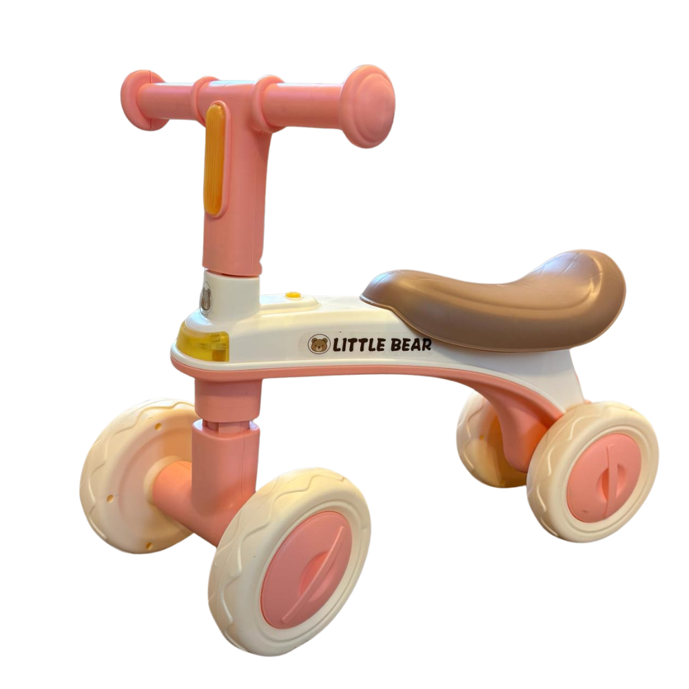 Bicicleta Fara Pedale pentru Copii si Bebelusi 1-3 Ani, Stuniko® 4 Roti Silentioase Anti-Rasturnare, Dezvoltare Motrica si Echilibru, Roz, Lungime 51cm - imagine 2