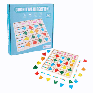 Joc Educativ Montessori Stuniko®, Orientare Spatiala si Recunoastere Culori Cognitive Direction, Din Lemn, Dezvolta Logica si Atentia, Include Placa Baza, 48 Piese, 36 Luni+