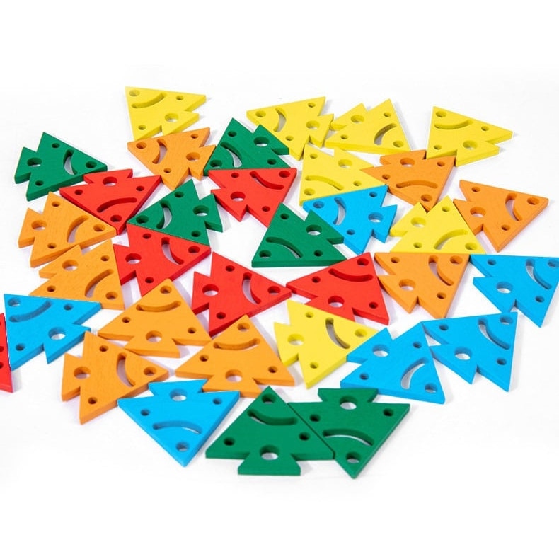 Joc Educativ Montessori Stuniko®, Orientare Spatiala si Recunoastere Culori Cognitive Direction, Din Lemn, Dezvolta Logica si Atentia, Include Placa Baza, 48 Piese, 36 Luni+ - imagine 3