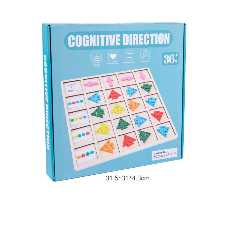 Joc Educativ Montessori Stuniko®, Orientare Spatiala si Recunoastere Culori Cognitive Direction, Din Lemn, Dezvolta Logica si Atentia, Include Placa Baza, 48 Piese, 36 Luni+ - imagine 4