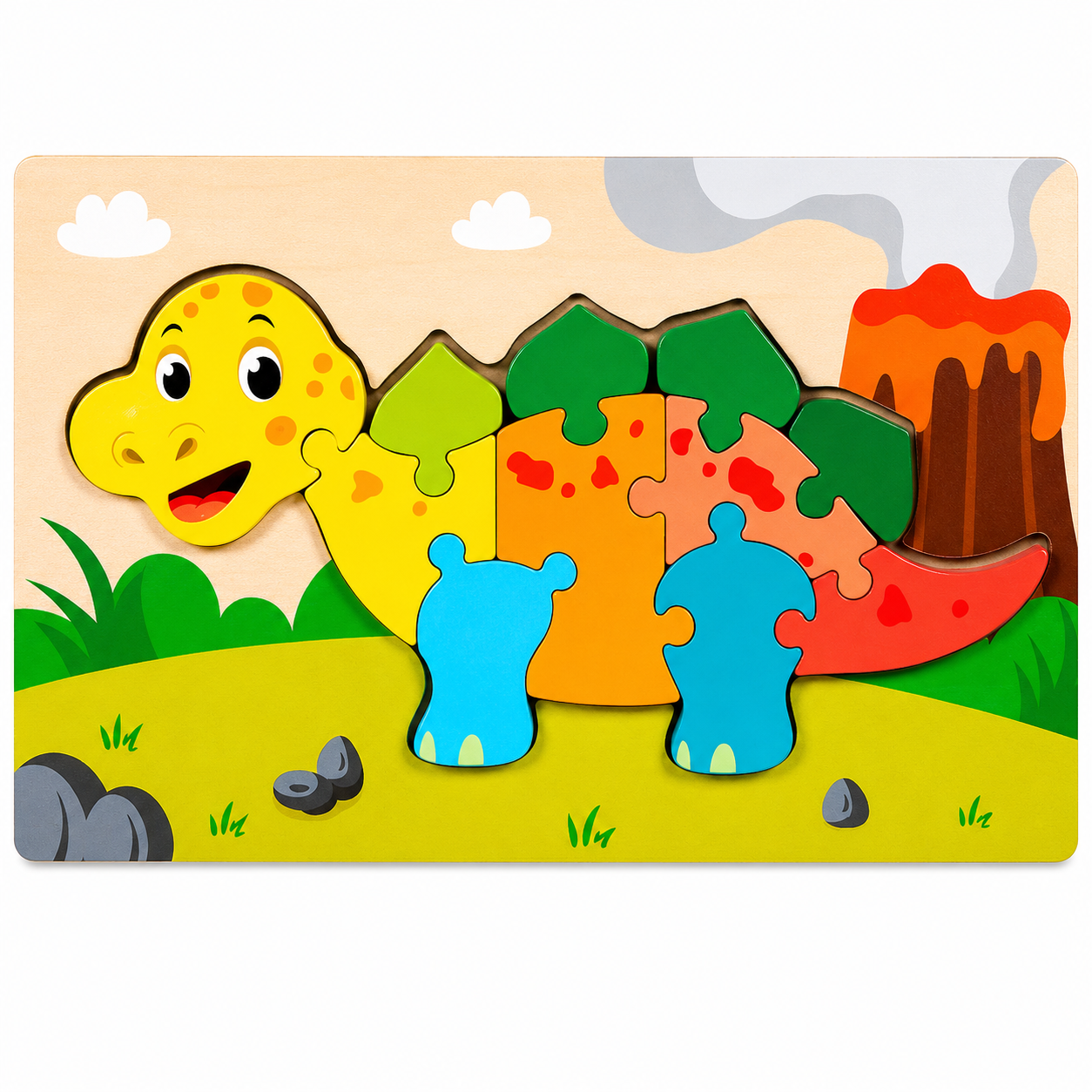 Puzzle Montessori din Lemn pentru copii – Joc Educativ de Potrivire, Învățarea Formelor și Culorilor, Dezvoltarea Motricității Fine și Gândirii Logice, 3+ Ani - imagine 7