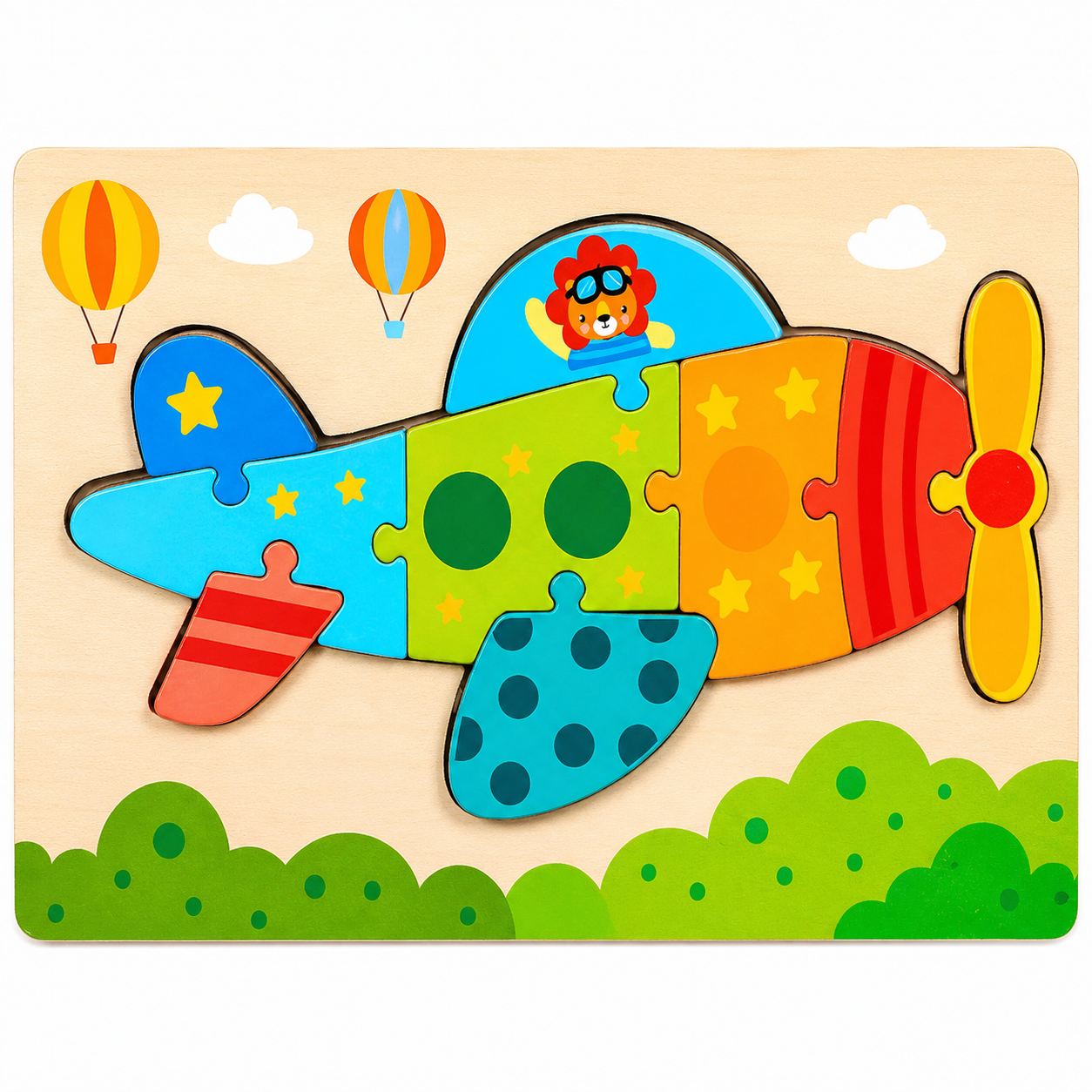 Puzzle Montessori din Lemn pentru copii – Joc Educativ de Potrivire, Învățarea Formelor și Culorilor, Dezvoltarea Motricității Fine și Gândirii Logice, 3+ Ani - imagine 10