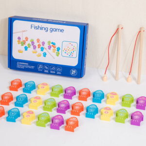 Joc de Pescuit Montessori Magnetic – Set Educativ cu 2 Undițe și 28 Peștișori Colorați, Joc de Îndemânare pentru Dezvoltarea Motricității Fine, Coordonării și Concentrării, 3+ Ani