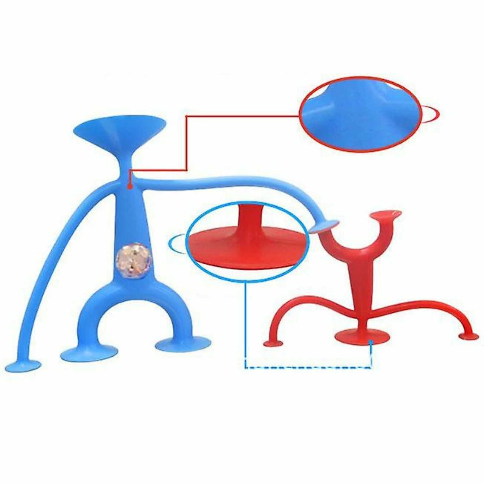 Set 2 Omuleți Flexibili cu Ventuze din Silicon – Jucărie Senzorială Antistres Montessori, Figurine Elastice pentru Dezvoltarea Motricității și Creativității, 3+ Ani - imagine 2