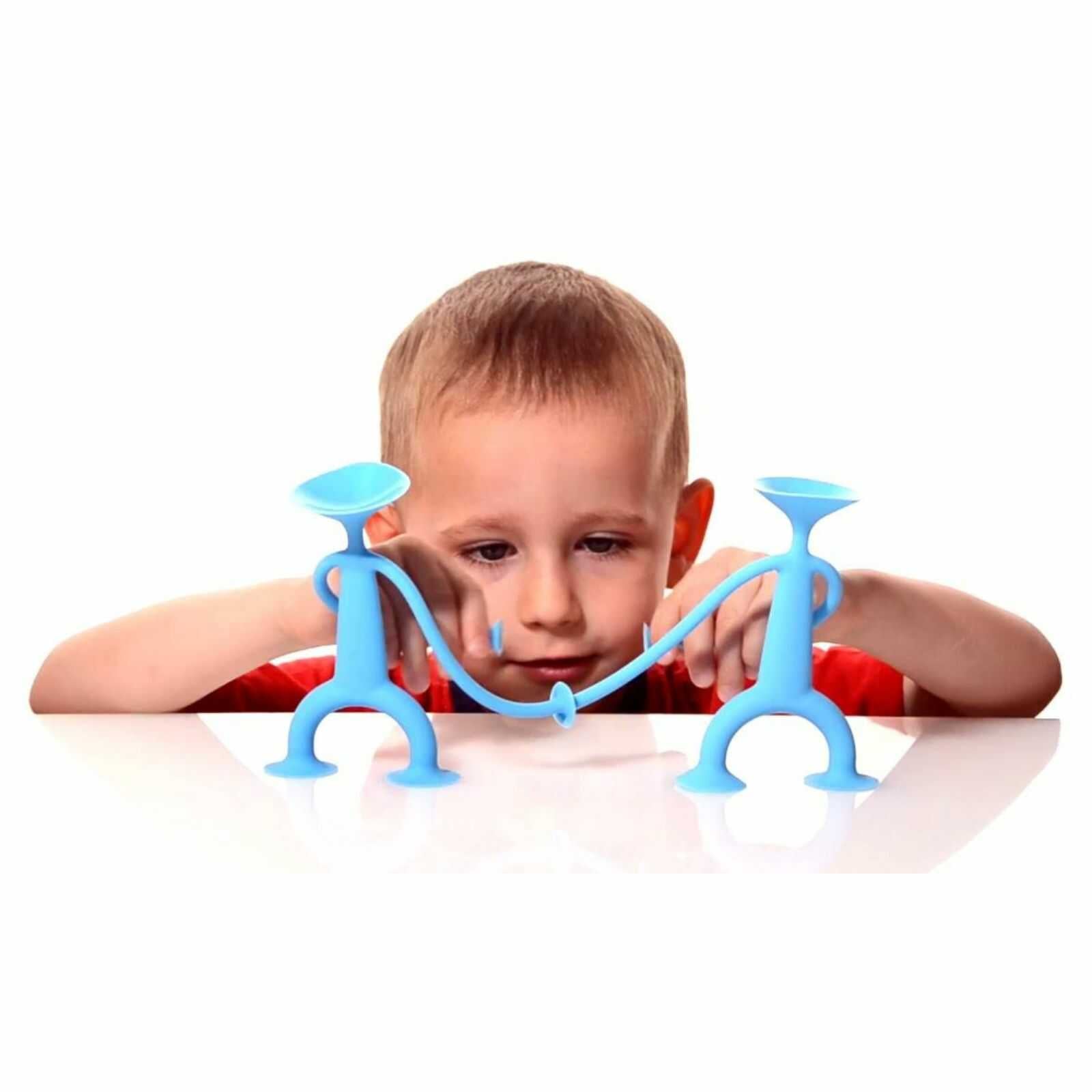 Set 2 Omuleți Flexibili cu Ventuze din Silicon – Jucărie Senzorială Antistres Montessori, Figurine Elastice pentru Dezvoltarea Motricității și Creativității, 3+ Ani - imagine 3