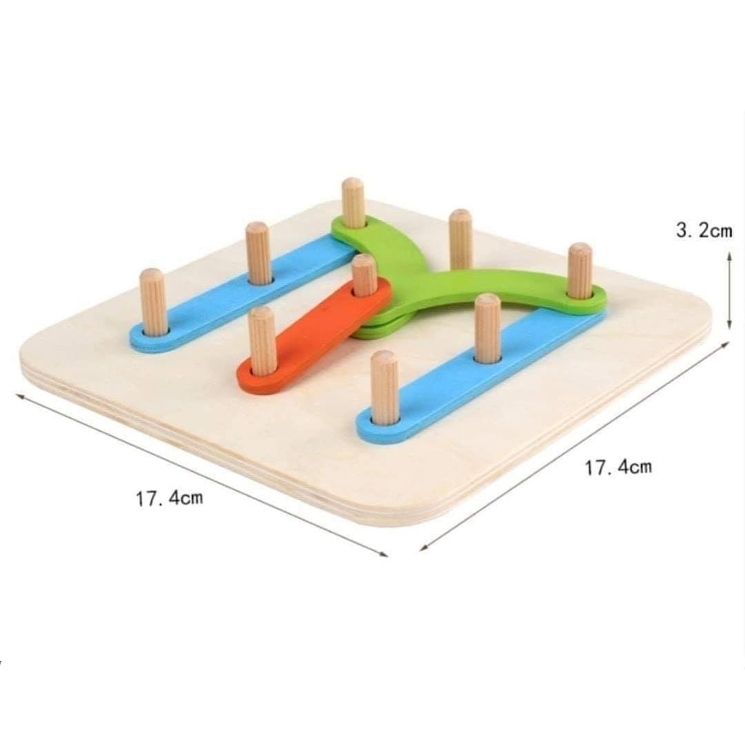 Joc Montessori Creativ din Lemn cu Șabloane și Bețe pentru Litere, Cifre și Forme – Puzzle Educativ de Construcție, Dezvoltă Gândirea Logică, Creativitatea și Motricitatea Fină, 3+ Ani - imagine 7