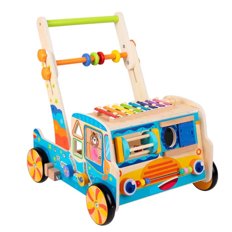 Antepremergător Multifuncțional Montessori din Lemn 9 în 1 – Centru de Activități Educative cu Xilofon, Sortator Forme, Labirint, Roți Dințate și Jocuri Motorii, Reglabil pe Înălțime, 36+ Luni - imagine 5