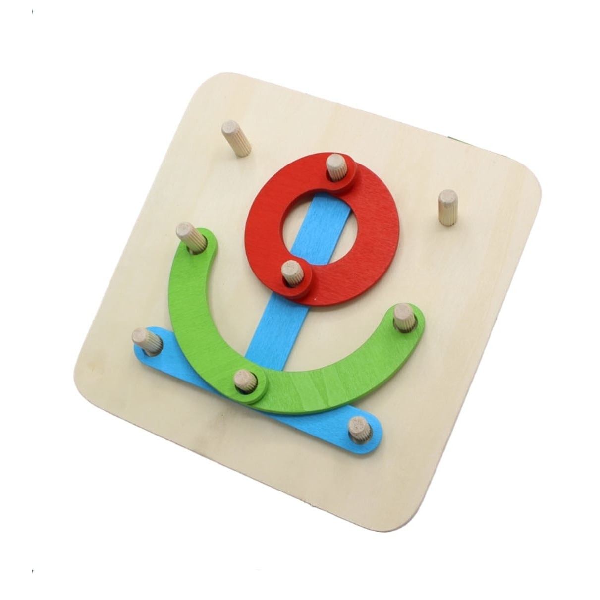 Joc Montessori Creativ din Lemn cu Șabloane și Bețe pentru Litere, Cifre și Forme – Puzzle Educativ de Construcție, Dezvoltă Gândirea Logică, Creativitatea și Motricitatea Fină, 3+ Ani - imagine 6