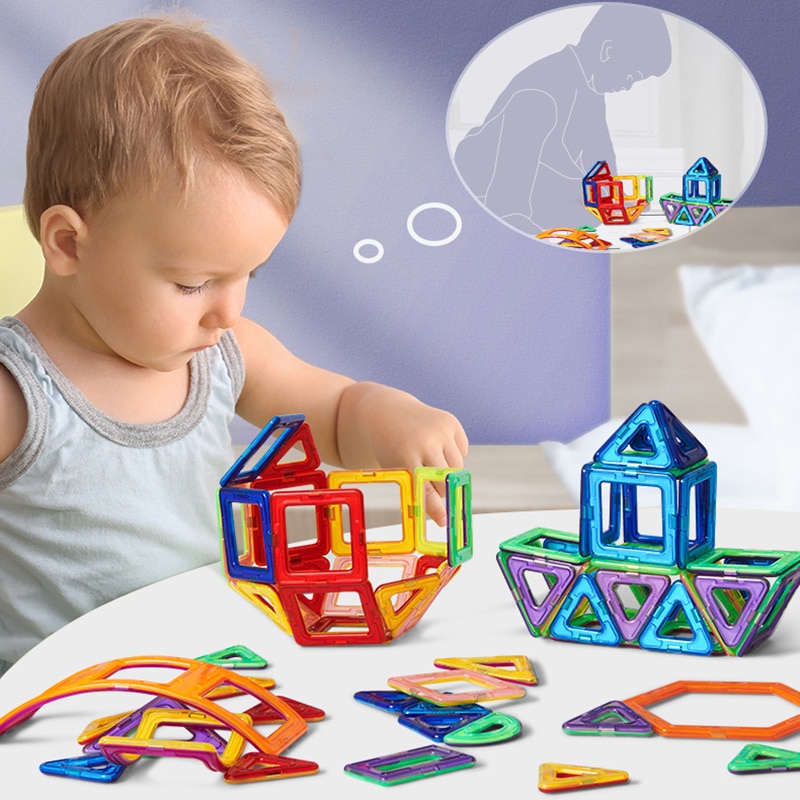 Set 12 Piese Blocuri Magnetice de Construcție 3D Montessori – Joc Educativ STEM cu Forme Geometrice, Dezvoltă Creativitatea, Gândirea Logică și Motricitatea Fină, 3+ Ani - imagine 4