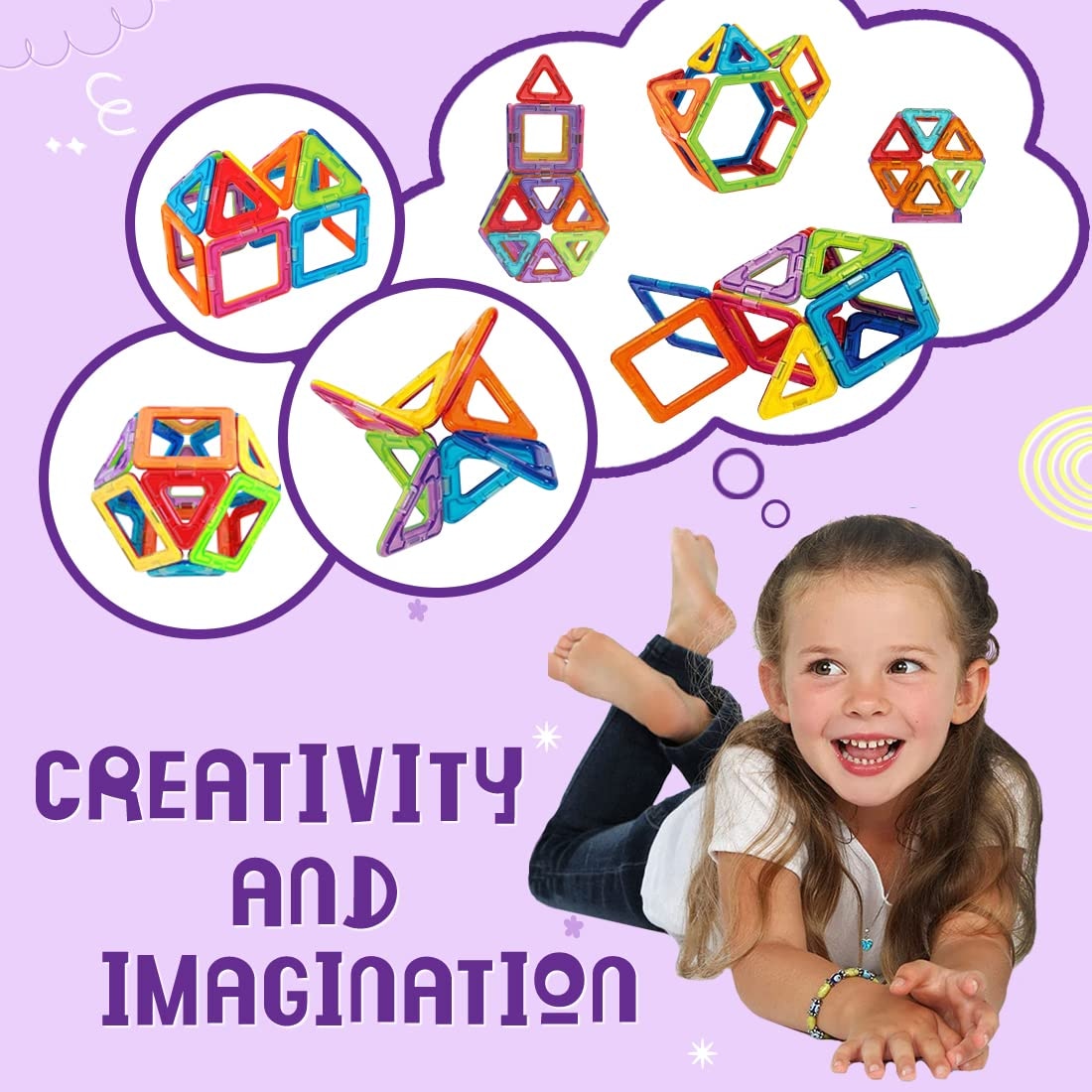 Set 12 Piese Blocuri Magnetice de Construcție 3D Montessori – Joc Educativ STEM cu Forme Geometrice, Dezvoltă Creativitatea, Gândirea Logică și Motricitatea Fină, 3+ Ani - imagine 6