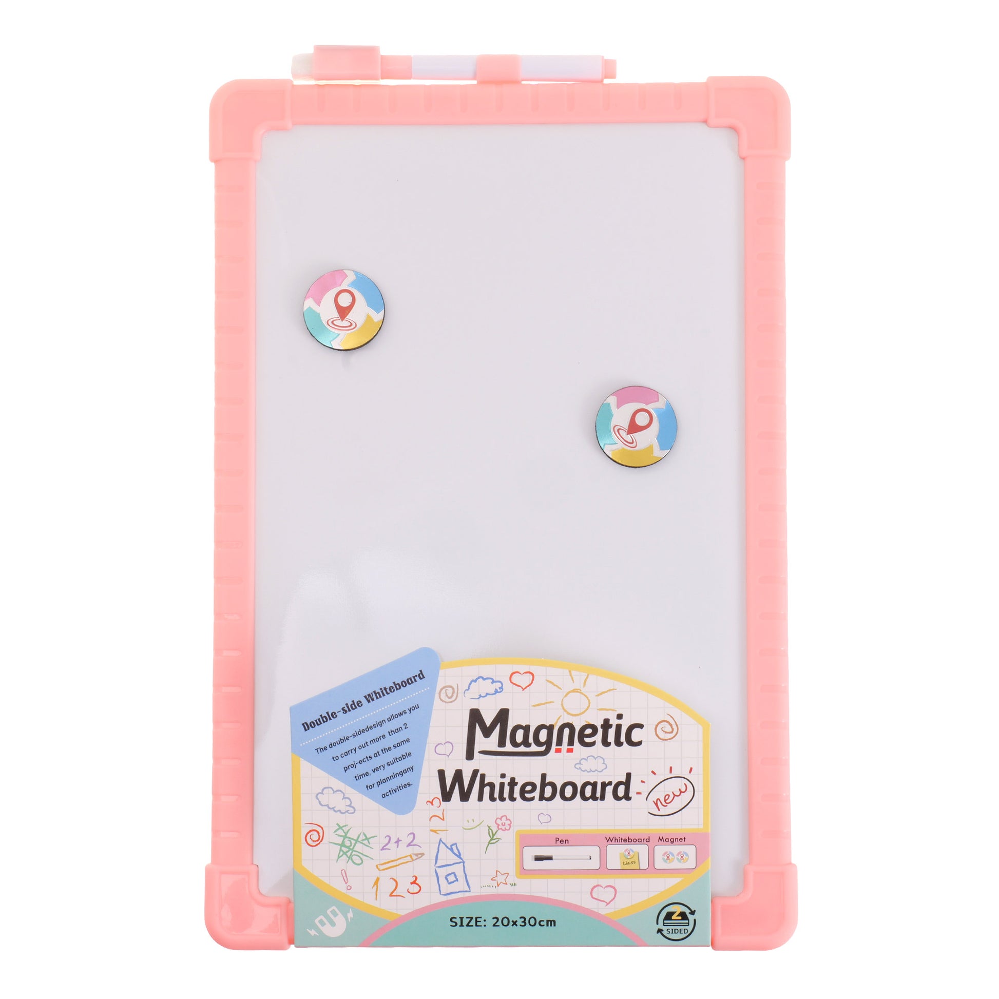 Tablă Magnetică cu 2 Fete pentru Copii, Reutilizabilă, cu Marker și Magneți, Tablă de Scris și Desenat, Joc Educativ pentru Învățare și Creativitate, 25 x 35 cm, 3+ Ani - imagine 3