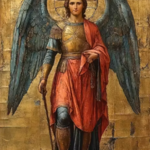 Tablou pictura cu Diamante multicolore, 50 x 40 cm, Peisaj - "Arhanghelul Mihail", Goblen 5D Diamond Painting cu Pietricele Colorate, Hobby Creativ pentru Adulti si Copii 8+ Ani