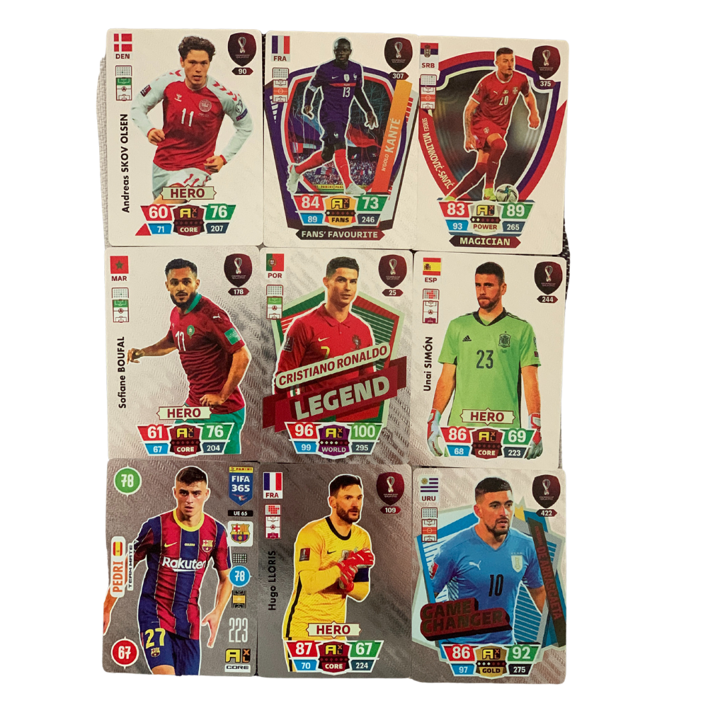 Set 220 Cartonașe World Football Stars, 4 Pachete x 55 Cartonașe cu Fotbaliști pentru Copii și Fani ai Fotbalului, Cadou Ideal, 8+ Ani - imagine 2