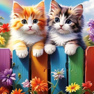 Tablou pictura cu Diamante multicolore, 30 x 20 cm, "Peisaj  Prietenie", Goblen 5D Diamond Painting cu Pietricele Colorate, Hobby Creativ pentru Adulti si Copii 8+ Ani