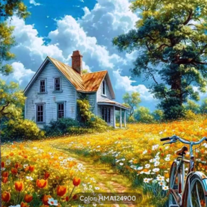 Tablou Pictură pe Numere Stuniko® Peisaj “Popas pe Campul Aurit”, 50 x 40 cm, Kit Pictură cu Pânză Numerotată, Vopsele și Pensule, Tablou DIY Hobby pentru Adulti si Copii 8+