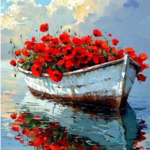 Tablou Pictură pe Numere Stuniko® Peisaj “Reflectia Pasiunii”, 50 x 40 cm,Kit Pictură cu Pânză Numerotată, Vopsele și Pensule, Tablou DIY Hobby Creativ pentru Adulti si Copii 8+