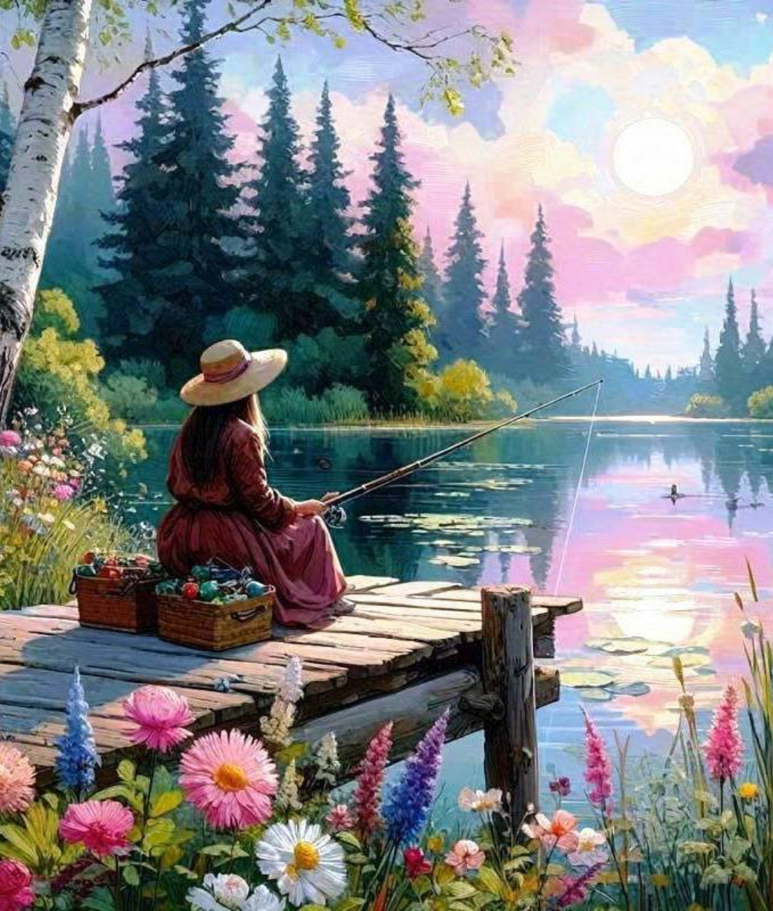 Tablou Pictură pe Numere Stuniko® Peisaj “Parfumul Amintirilor”, 50 x 40,Kit Pictură cu Pânză Numerotată, Vopsele și Pensule, Tablou DIY Hobby Creativ pentru Adulti si Copii 8+ - imagine 4
