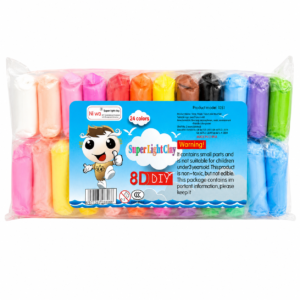 Plastilină Ultra-Ușoară 24 Culori Super Light Clay, 220 g, Set Plastilină Modelaj pentru Copii, Non-Toxică, Moale și Elastică, Joc Creativ Montessori, DIY, 3+ Ani