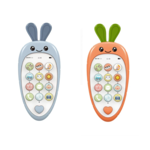 Telefon Interactiv Muzical pentru Bebeluși, Jucărie Educativă Iepuraș cu Sunete, Melodii, Pian, Animale, Vehicule, Efecte Sonore și Lumini, 16 cm, 18+  luni