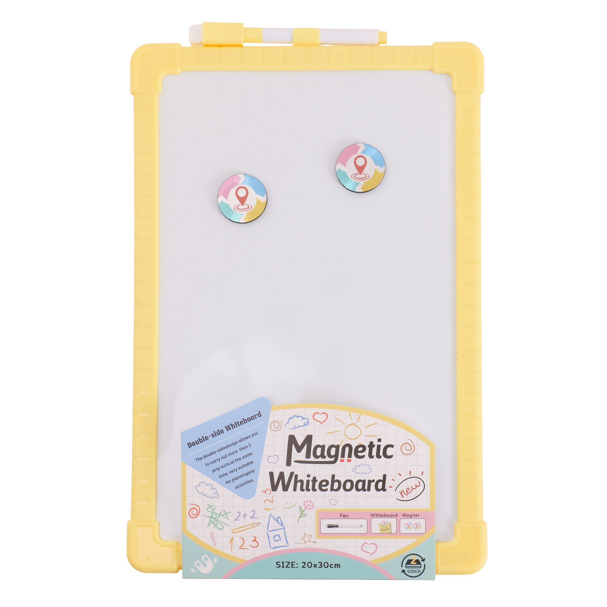 Tablă Magnetică cu 2 Fete pentru Copii, Reutilizabilă, cu Marker și Magneți, Tablă de Scris și Desenat, Joc Educativ pentru Învățare și Creativitate, 25 x 35 cm, 3+ Ani - imagine 4