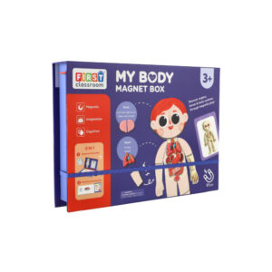 Joc Magnetic Educativ 2 în 1 Corpul Uman, 57 Piese Magnetice, Anatomie, Schelet și Organe, Tablă de Desenat și Colorat, Joc STEM pentru Copii, 3+ Ani